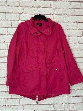 Jones NY Water Resistant Raincoat with Hood Like New XL